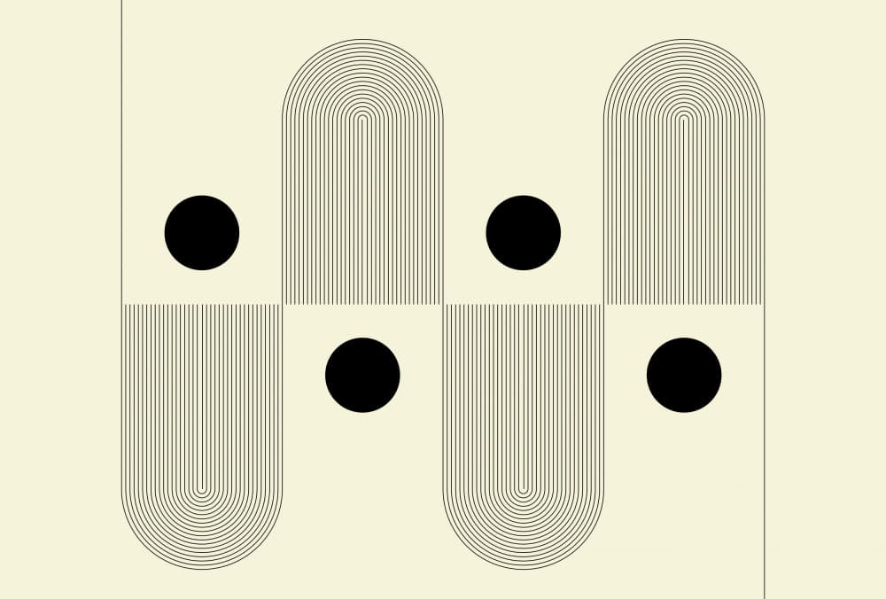 Geometric Arches and Circles by Nilesh Kulkarni — canvas wall art