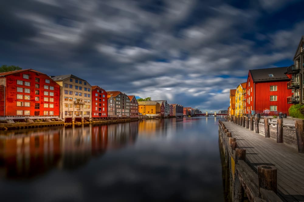 Colorful Riverfront Houses by Rana Jabeen — canvas wall art