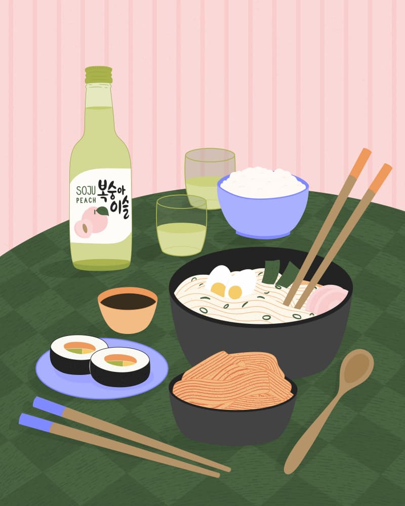 Delicious Korean Feast by Artprink — canvas wall art