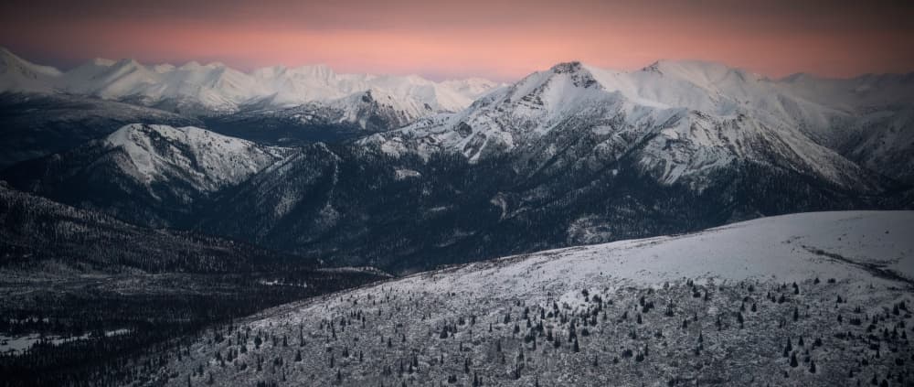 Snowy Peaks at Sunset by Yan Zhang — canvas wall art
