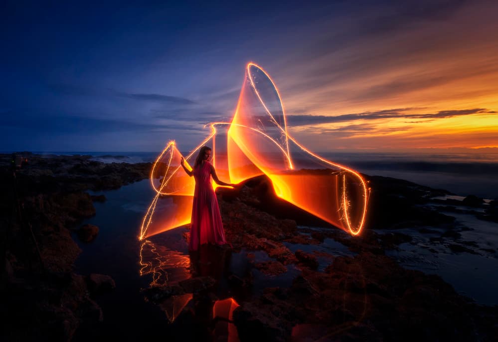 Ethereal Woman Golden Light by Larry Deng APA — canvas wall art
