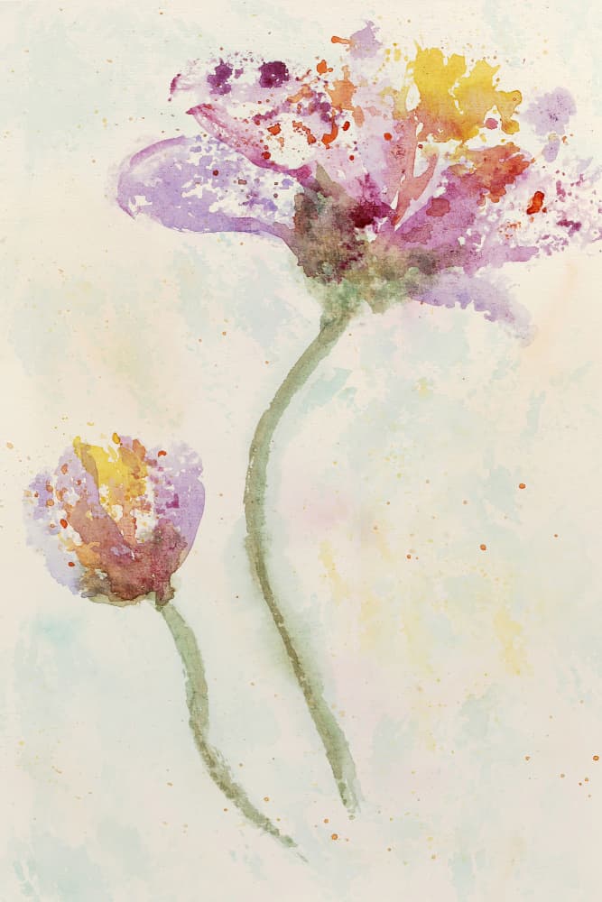 Vibrant Watercolor Blooms by Natalie Bruns — canvas wall art