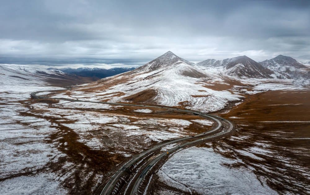 Winding Winter Road by Irene Wu — canvas wall art