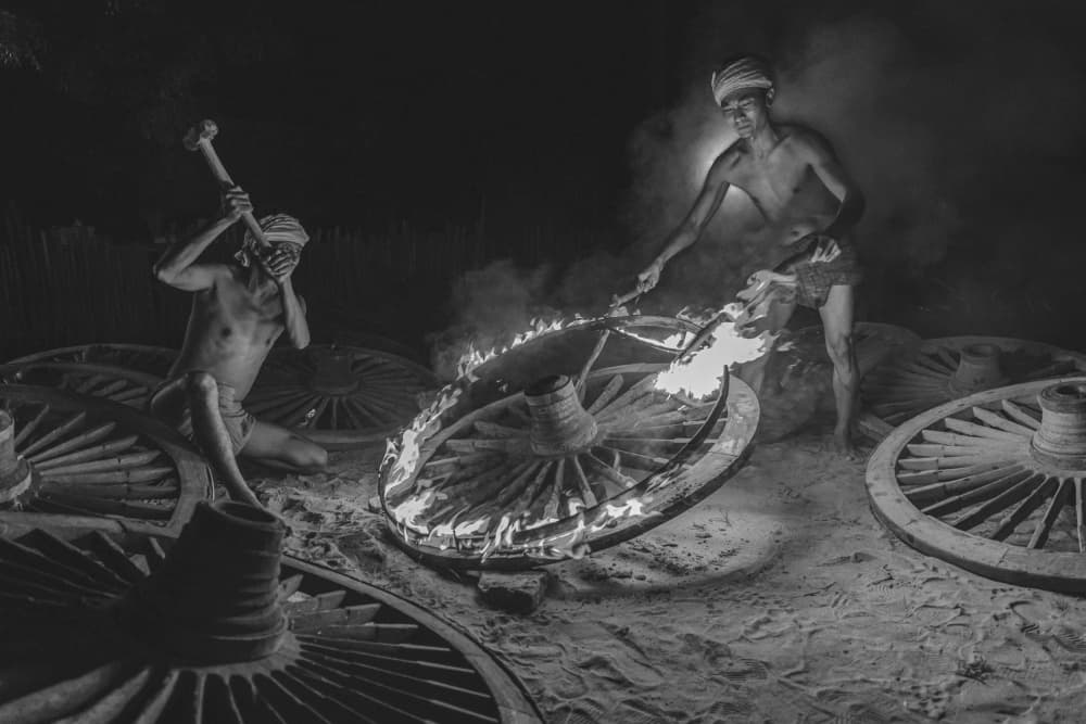 Crafting Wagon Wheels by ADIREK M — canvas wall art