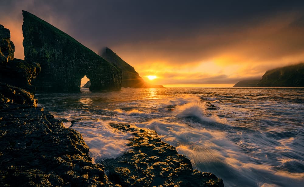 Golden Light Sea Arch by Lydia Jacobs — canvas wall art