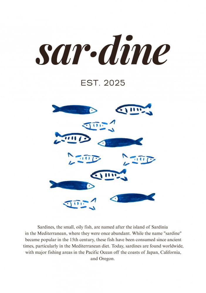 Sardine Sketches by Elizabeth C — canvas wall art