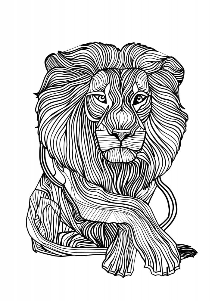 Line Art Lion by Justyna Jaszke — canvas wall art