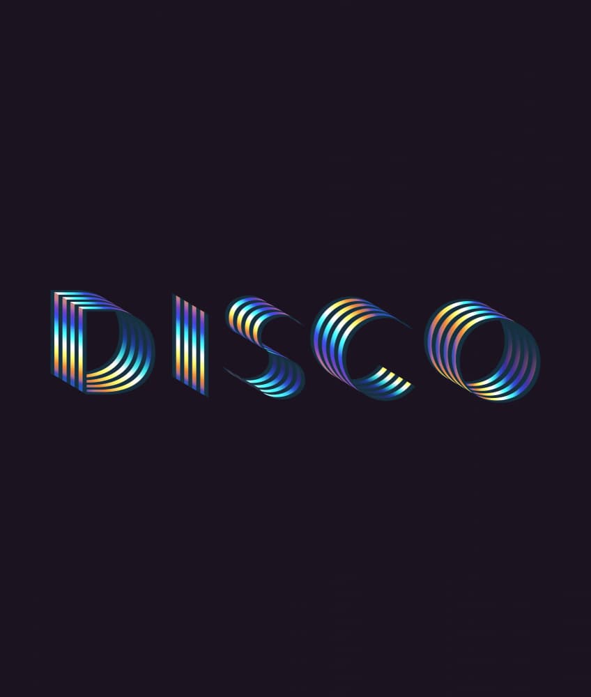 Holographic Disco Typography