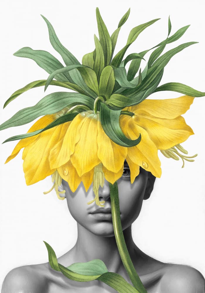 Surreal Botanical Portrait by Marja van den Hurk — canvas wall art