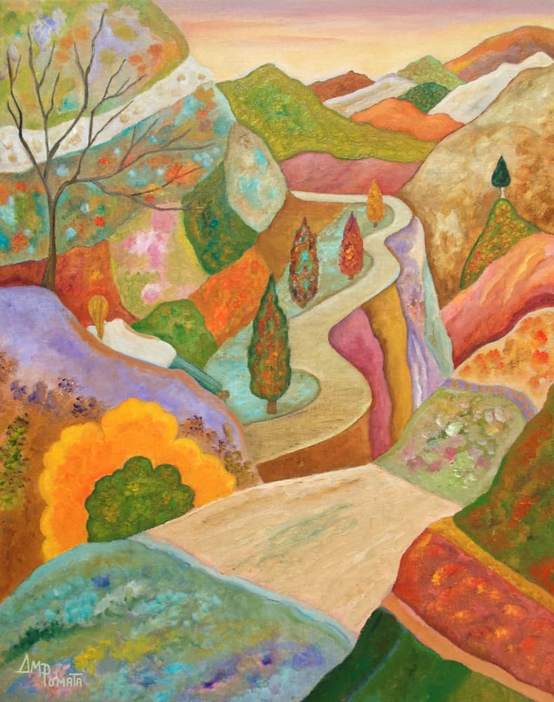 Vibrant Countryside Path by Angeles M. Pomata — canvas wall art