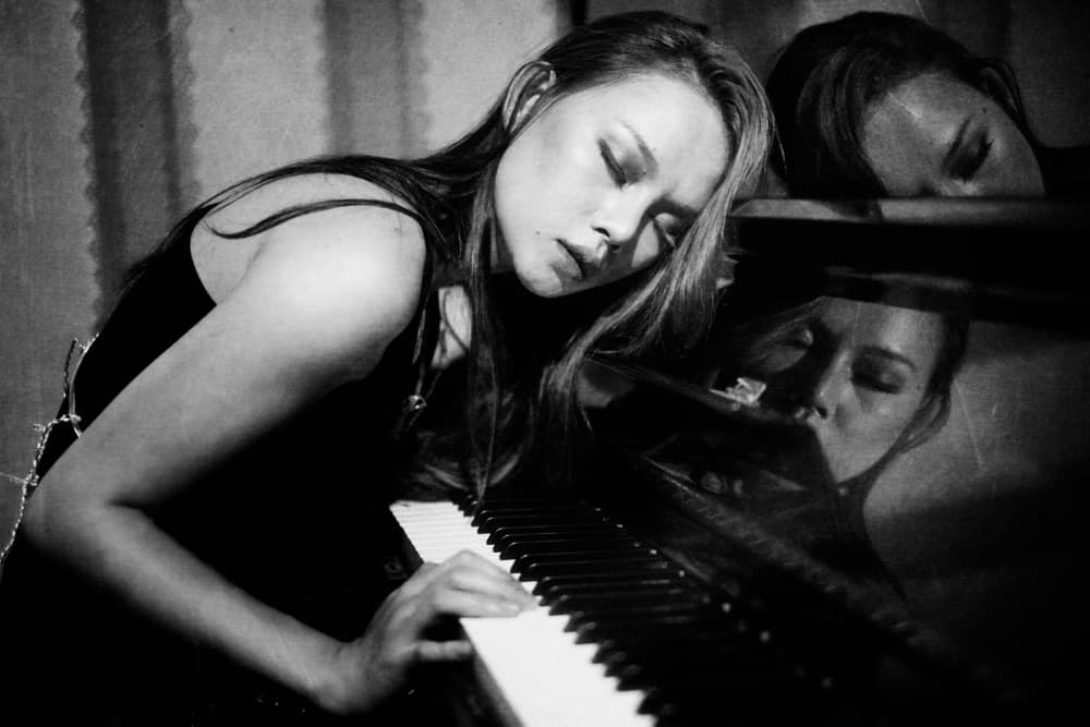 Melancholy Piano Reflection by Abr Abe — canvas wall art