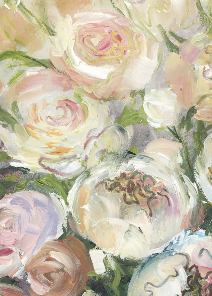 Pastel Rose Peonies by Rosana Laiz Blursbyai — canvas wall art