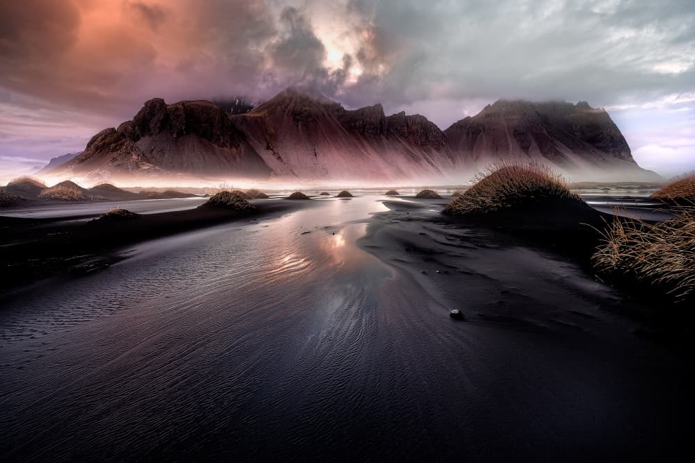 Dramatic Black Sand Mountains by David Martin Castan — canvas wall art