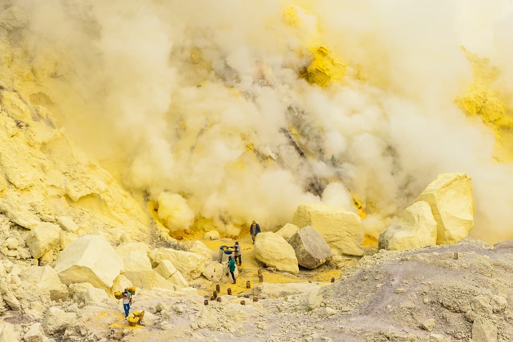 Volcanic Sulfur Mine by Marc Pelissier — canvas wall art