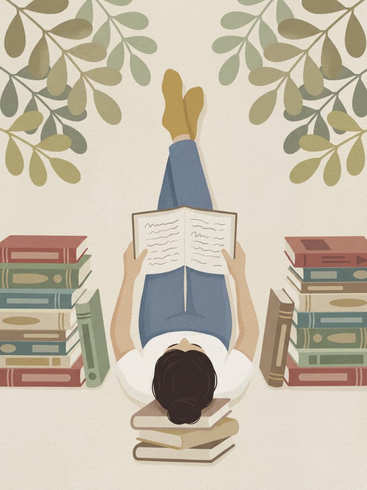 Peaceful Book Reader by Andreas Magnusson — canvas wall art