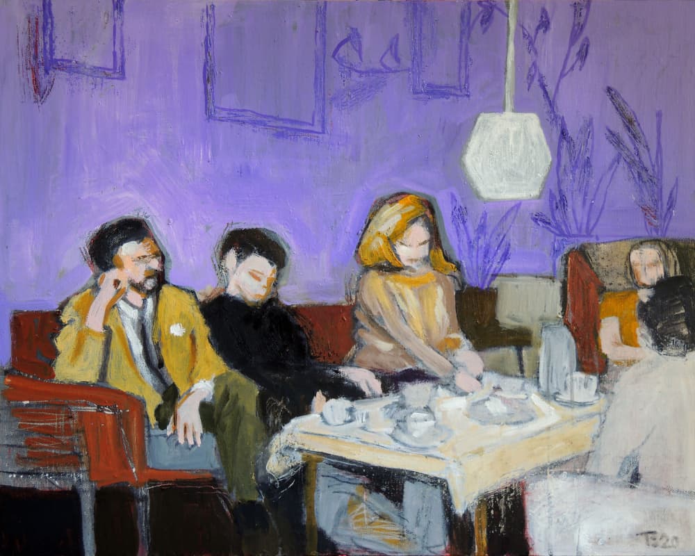 Relaxed Cafe Scene by Tore Bahnson — canvas wall art