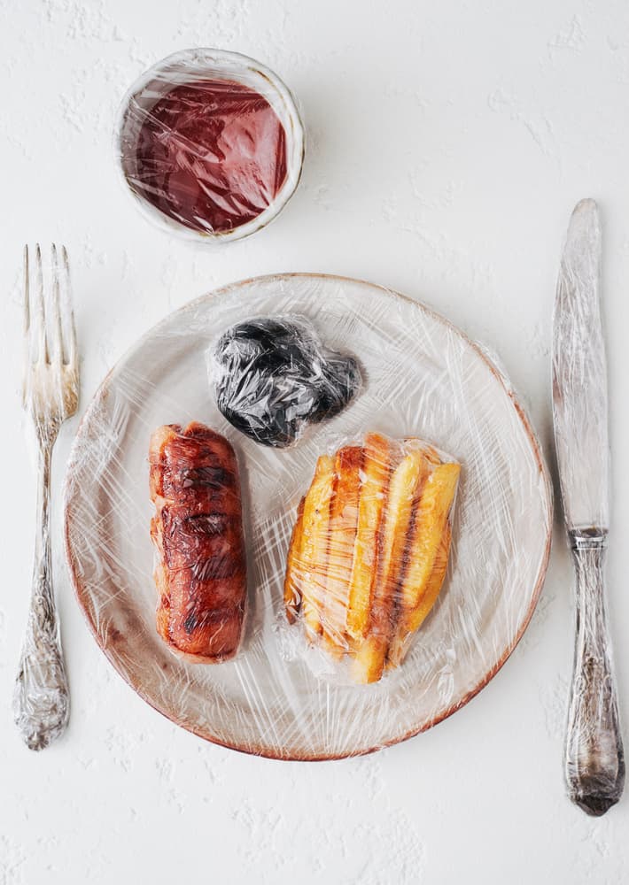 Plastic Wrapped Meal Plate by Karina Aleksandrova — canvas wall art