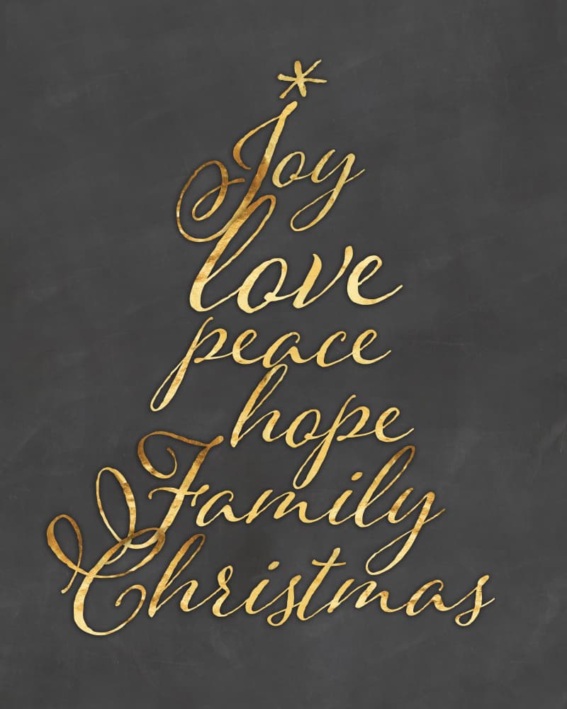 Golden Christmas Words by Rosana Laiz Blursbyai — canvas wall art
