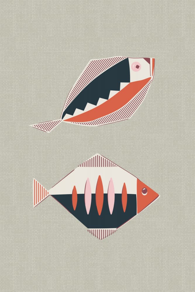 Midcentury Modern Fish by Alexandra Weise — canvas wall art