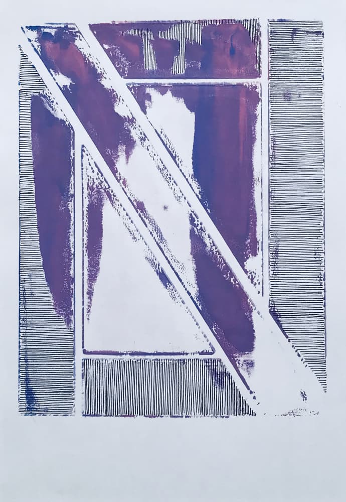 Abstract Purple Geometry by kellymariesmith — canvas wall art