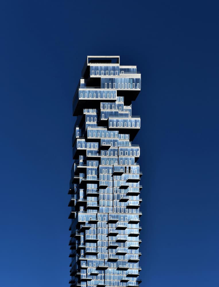 Modern Skyscraper Blue Sky by Arnon Orbach — canvas wall art