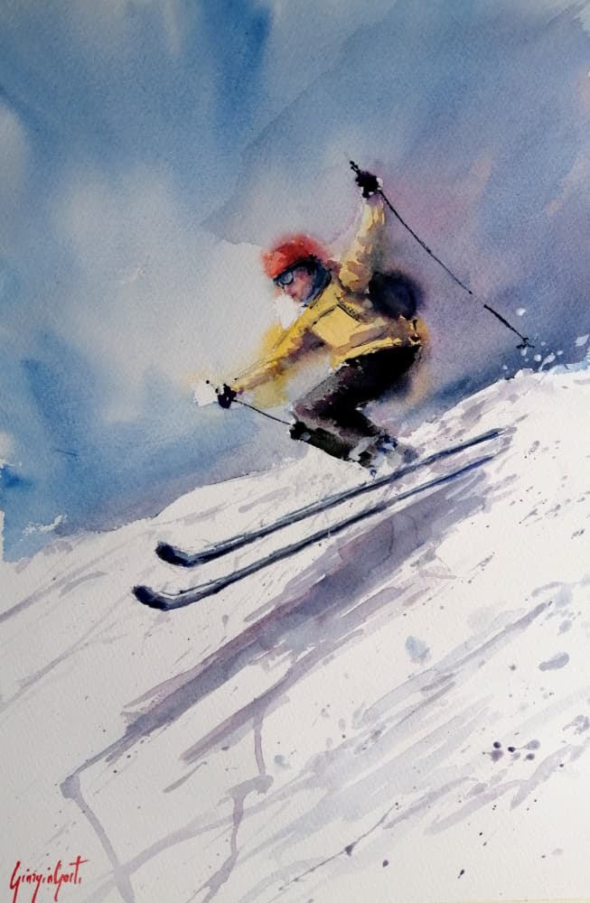 Dynamic Skier Action by Giorgio Gosti — canvas wall art