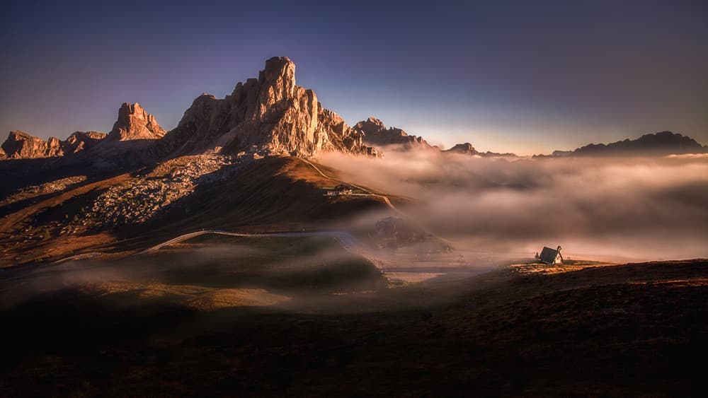 Misty Mountain House by Peter Svoboda MQEP — canvas wall art