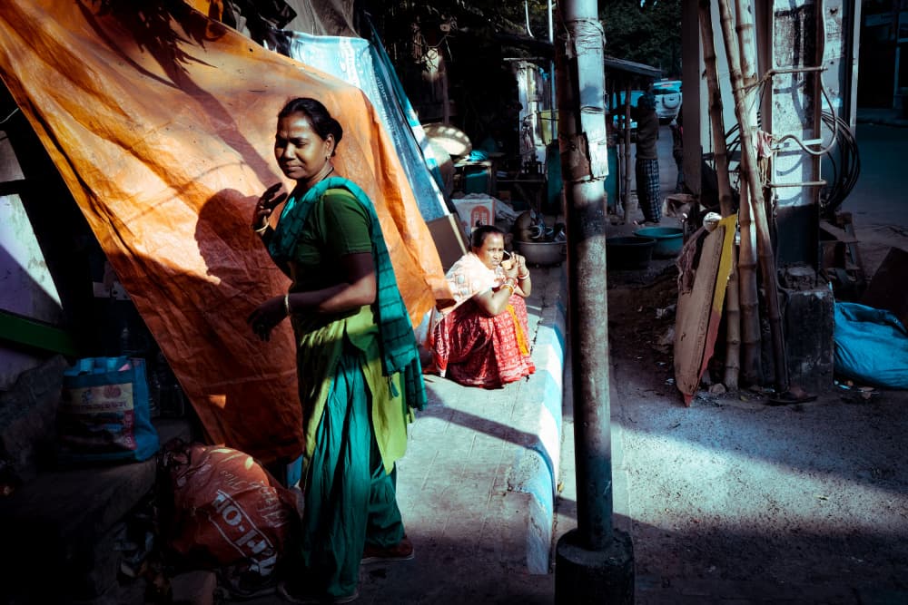 Indian Woman Street Life by Subhajit Das — canvas wall art