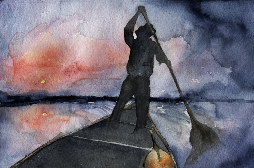 Twilight Paddle Adventure by RodMacIver — canvas wall art
