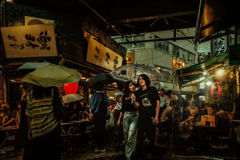 Rainy Tokyo Night Street by Yuzo Fujii — canvas wall art