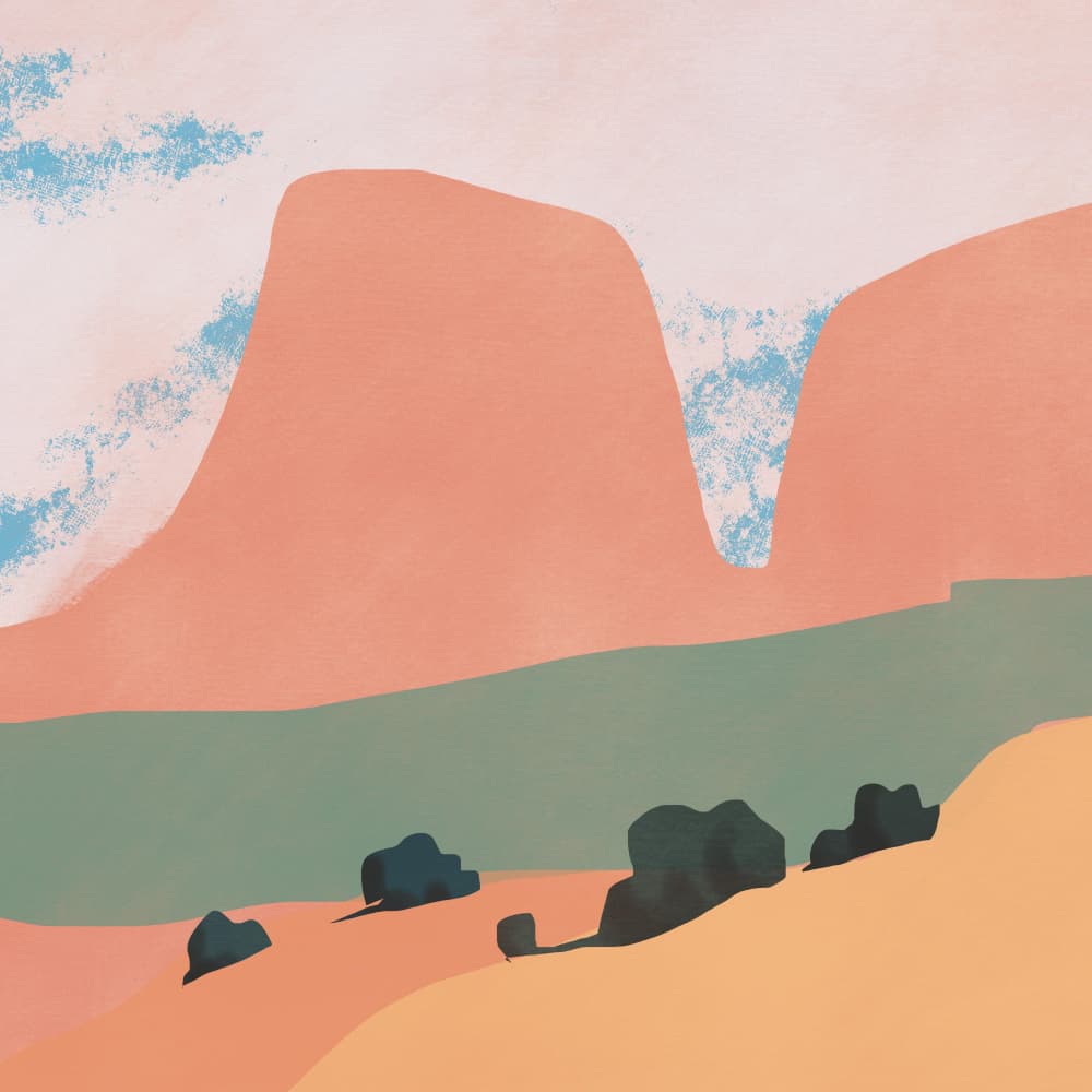 Soft Desert Mountains by Little Dean — canvas wall art