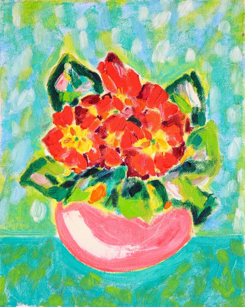 Vibrant Red Blooms by Tamara Jare — canvas wall art