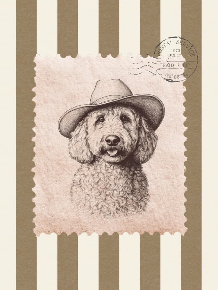 Goldendoodle Cowboy Stamp