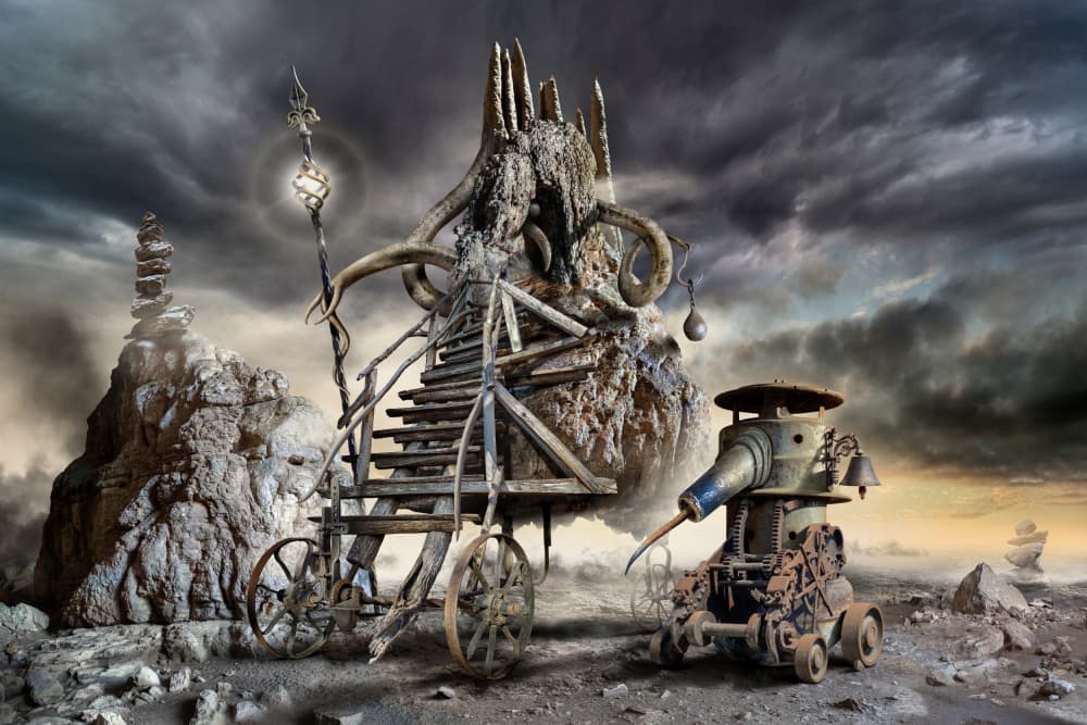 Surreal Desert Machines by Radoslav Penchev — canvas wall art