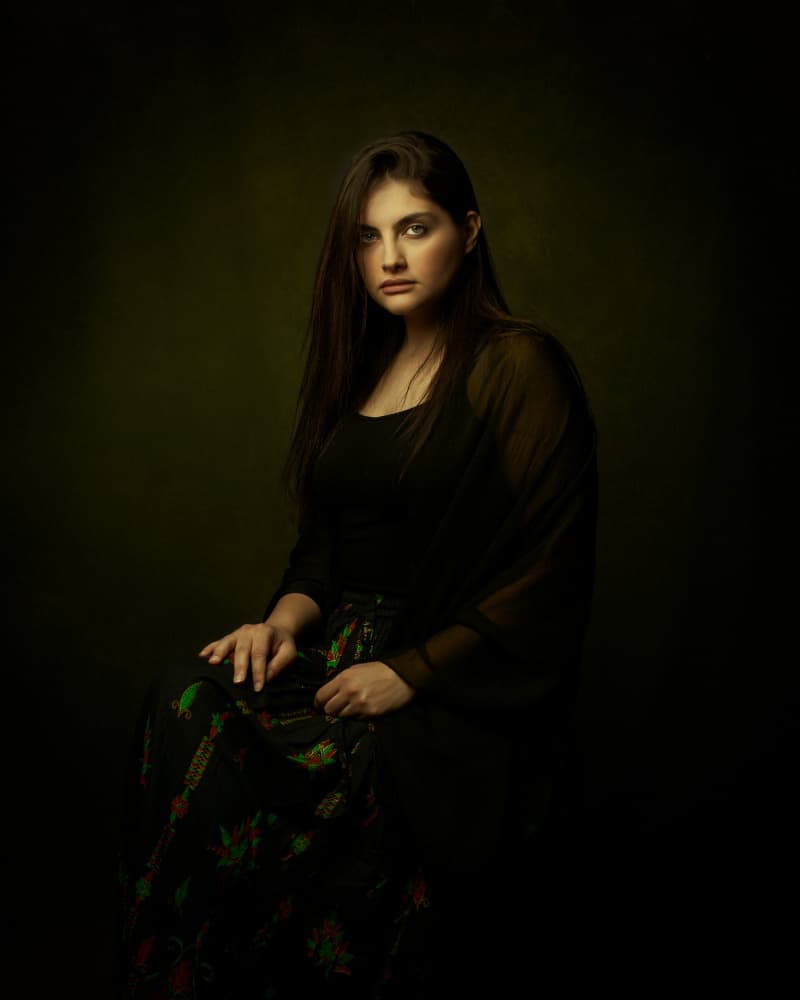 Mysterious Woman Portrait by Mehdi Mokhtari — canvas wall art