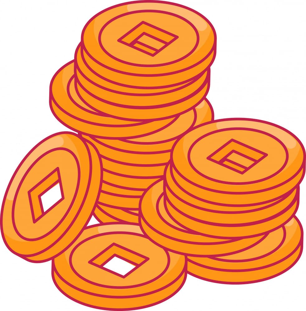 Golden Coin Stacks by Marika Barsrsind β canvas wall art
