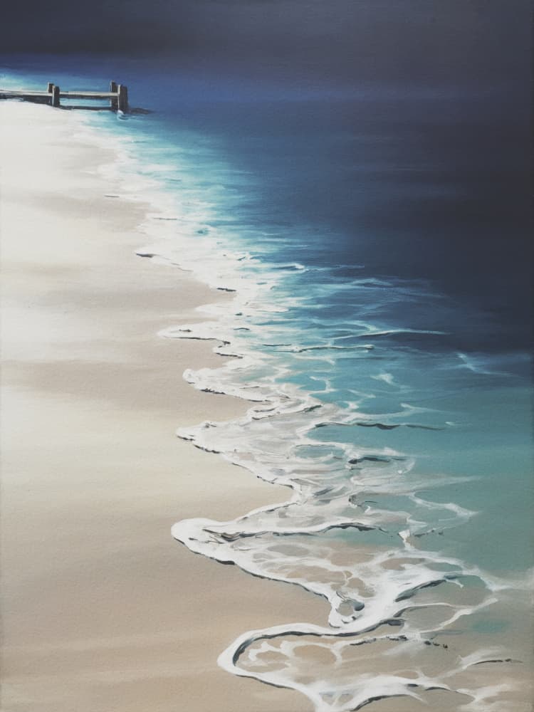 Beach Waves Bench by Andreas Magnusson — canvas wall art
