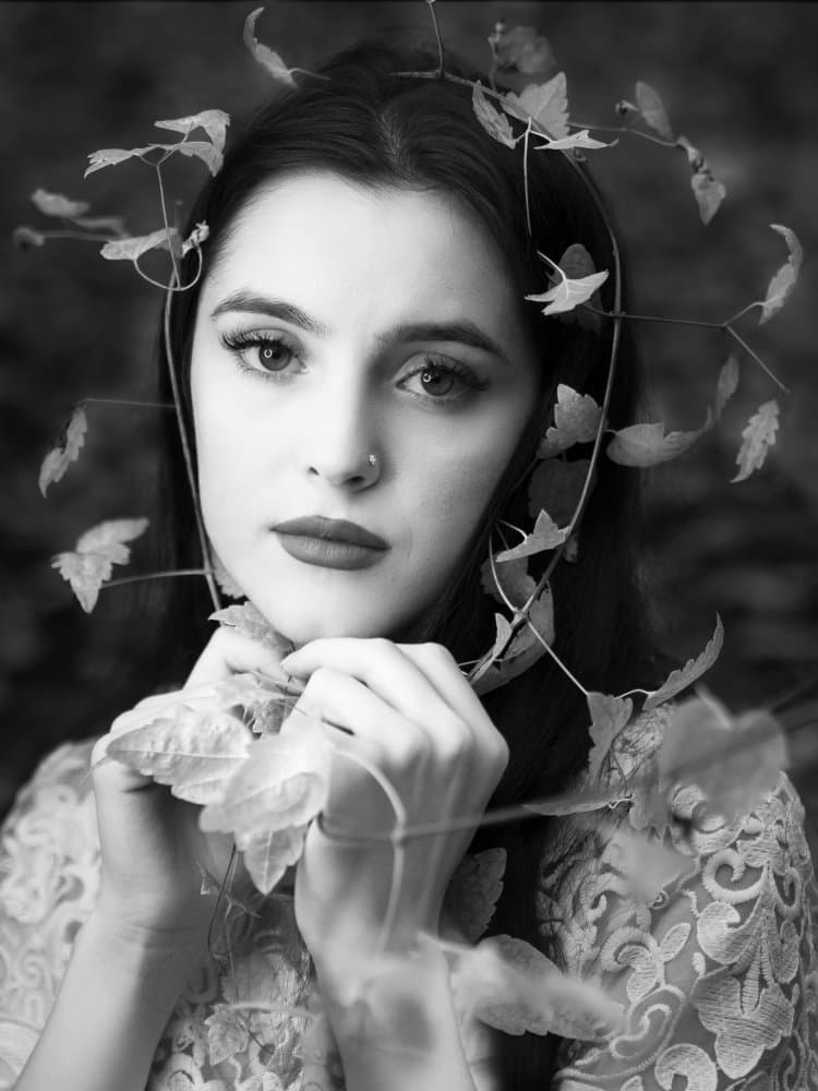 Leaf Crown Portrait by Marius Cinteza — canvas wall art