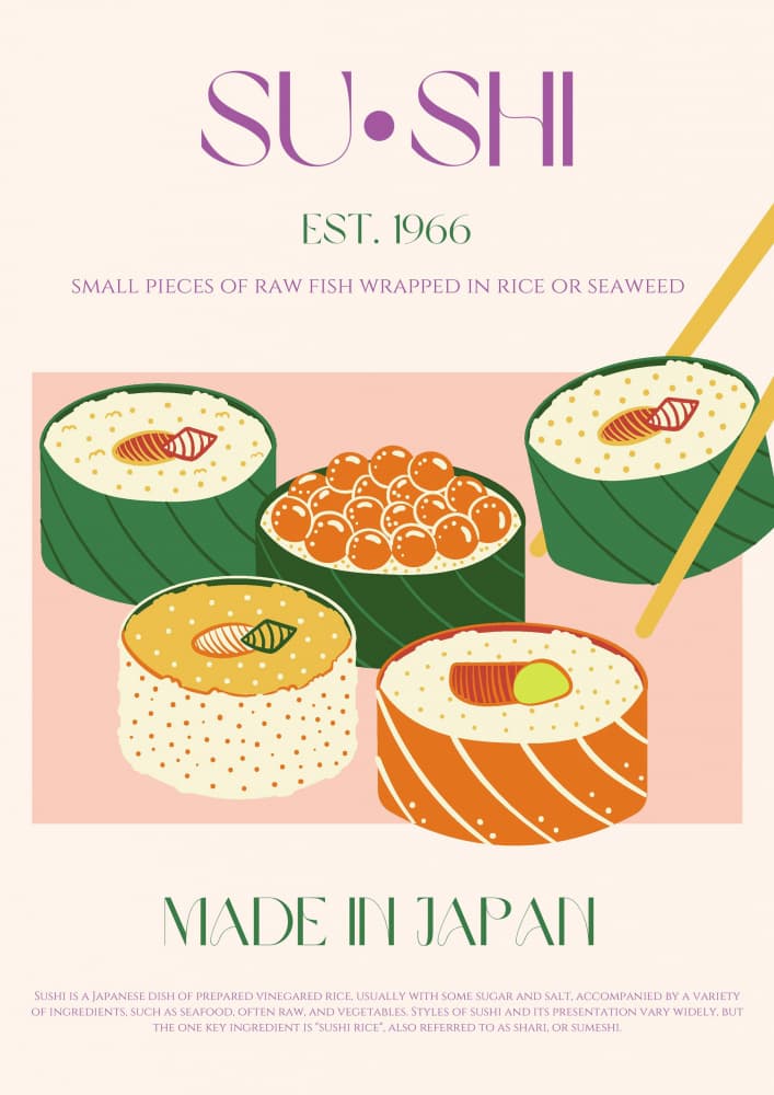 Sushi Delights by Nazma Khokhar — canvas wall art