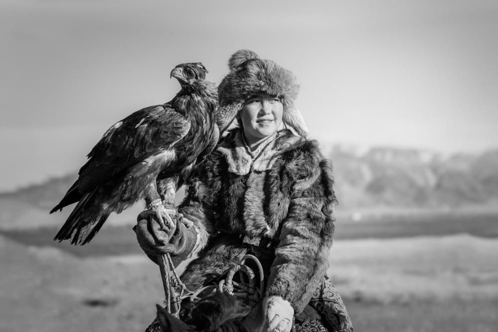 Woman Eagle Hunter by ADIREK M — canvas wall art