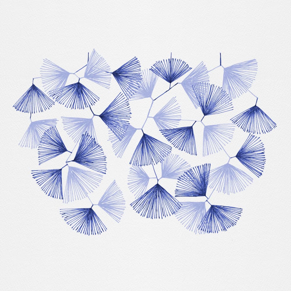 Modern Blue Ginkgo by Michele Channell — canvas wall art