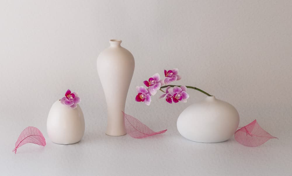 Pink Orchids Still Life by May G — canvas wall art