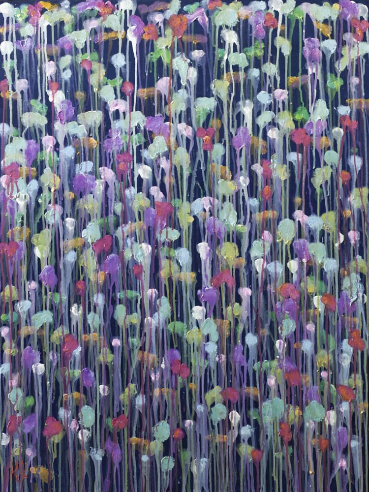 Vibrant Floral Drips by Helen Joynson — canvas wall art