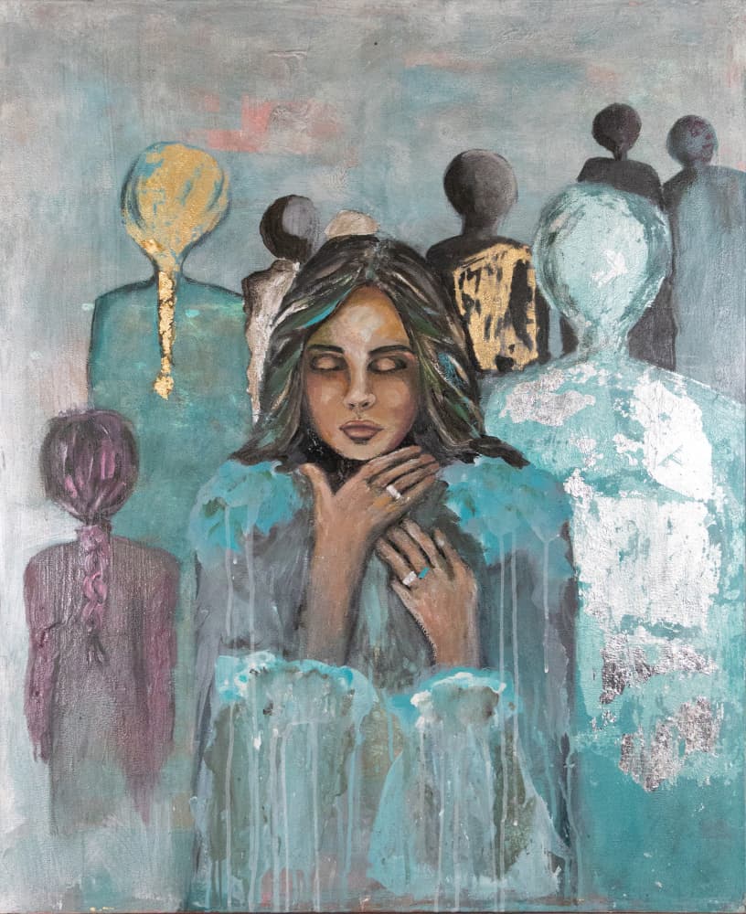 Serene Woman Reflecting by Charlotte Olsson — canvas wall art