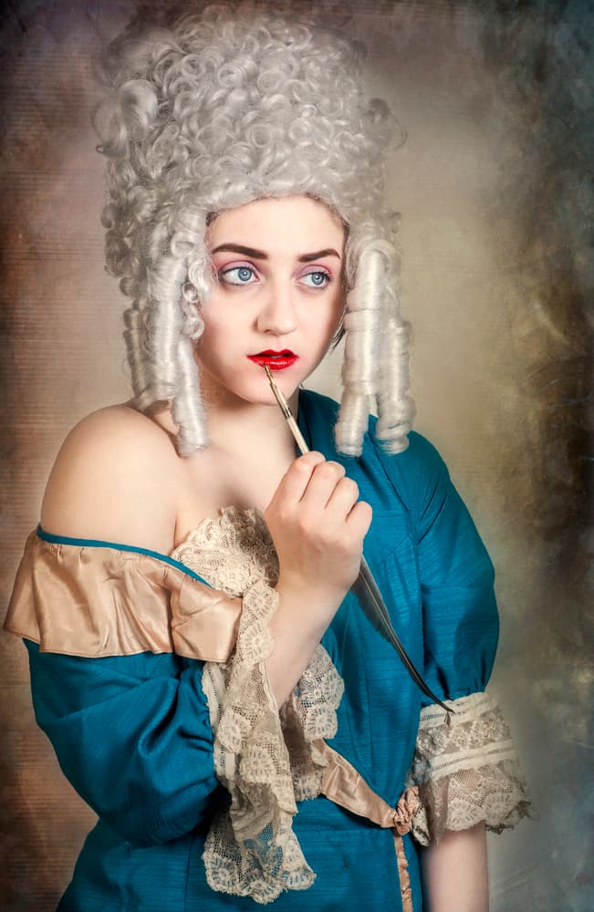 Rococo Lady Thinking by Monika Vanhercke — canvas wall art
