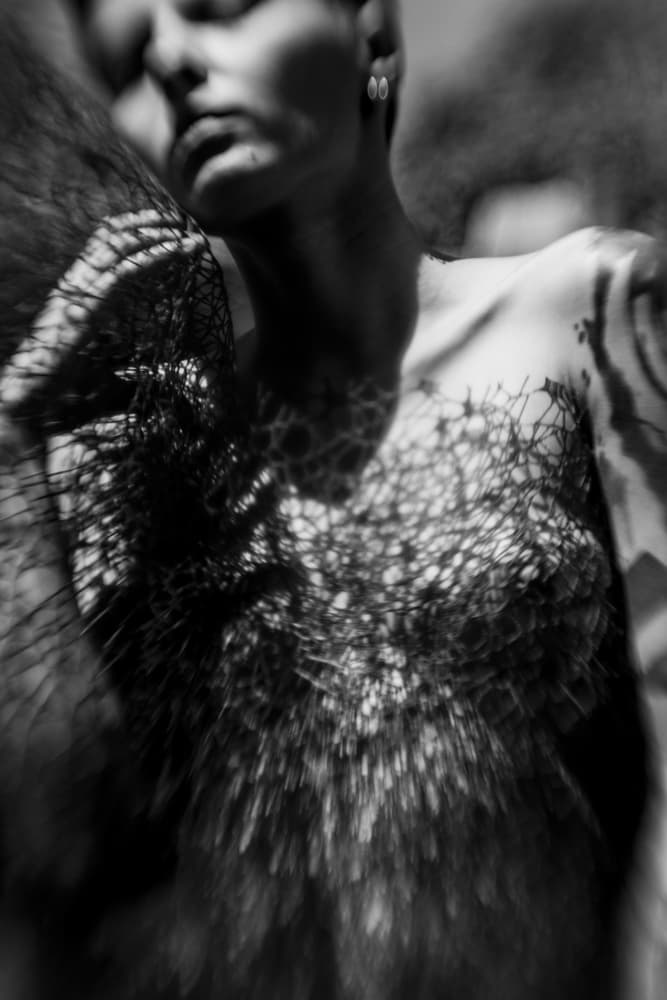 Textured Black White Portrait by Bogdan Bouşcă — canvas wall art