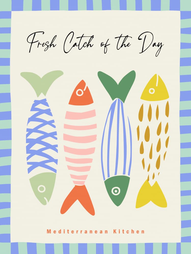 Colorful Mediterranean Fish by Annick — canvas wall art