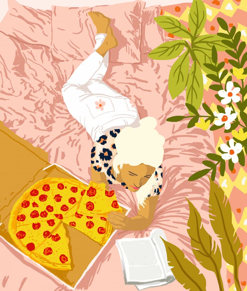 Relaxing Pizza Moment by Uma Gokhale — canvas wall art
