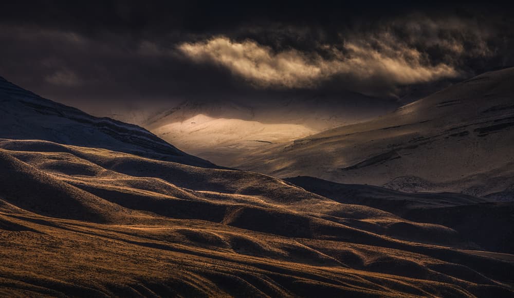 Golden Valley Shadows by Peter Svoboda MQEP — canvas wall art