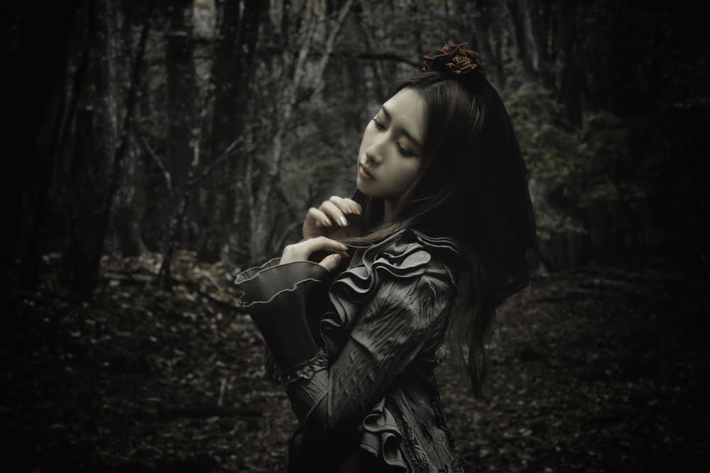 Pensive Forest Woman by KOIKI — canvas wall art